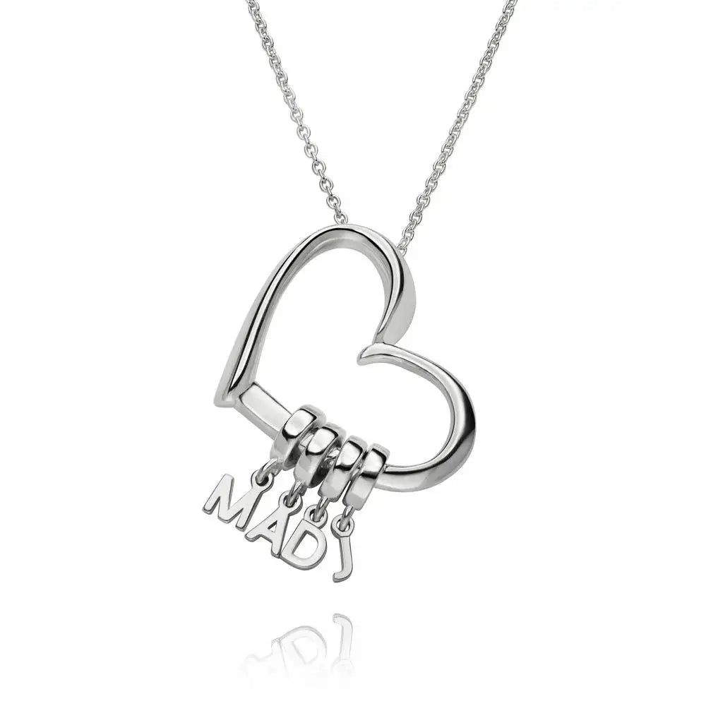 Heart Pendant Necklace with Initials