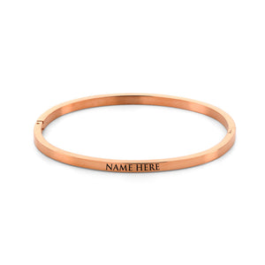 Classic Engraved Bangle Bracelet Rose Gold