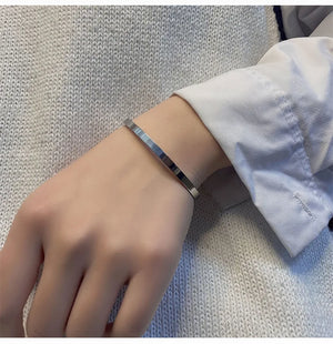 Classic Engraved Bangle Bracelet Silver