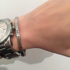 Engraved Custom Cuff Bracelet Silver