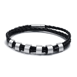 Engraved Custom Leather Braided Bracelet