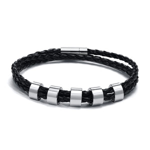 Engraved Custom Leather Braided Bracelet