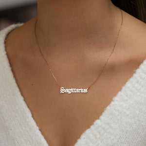 Old English Custom Name Necklace Gold