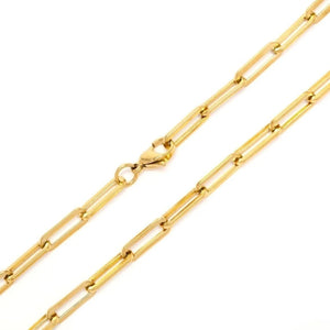 Paperclip Link Chain Necklace Gold