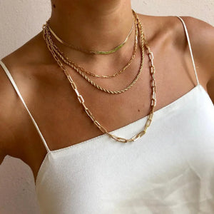 Paperclip Link Chain Necklace Silver