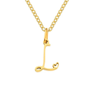 Paris Initial Necklace with Heart Accent