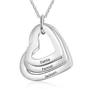 Personalized Heart Pendant Name Necklace Silver