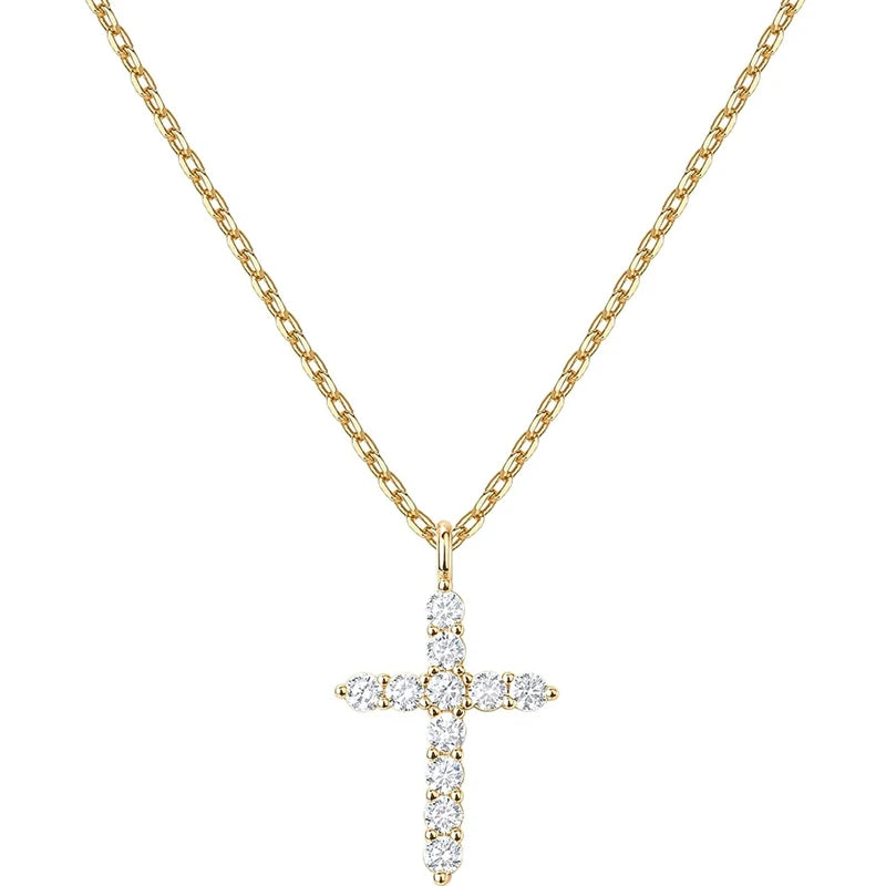 Dainty Cross Pendant Necklace Gold
