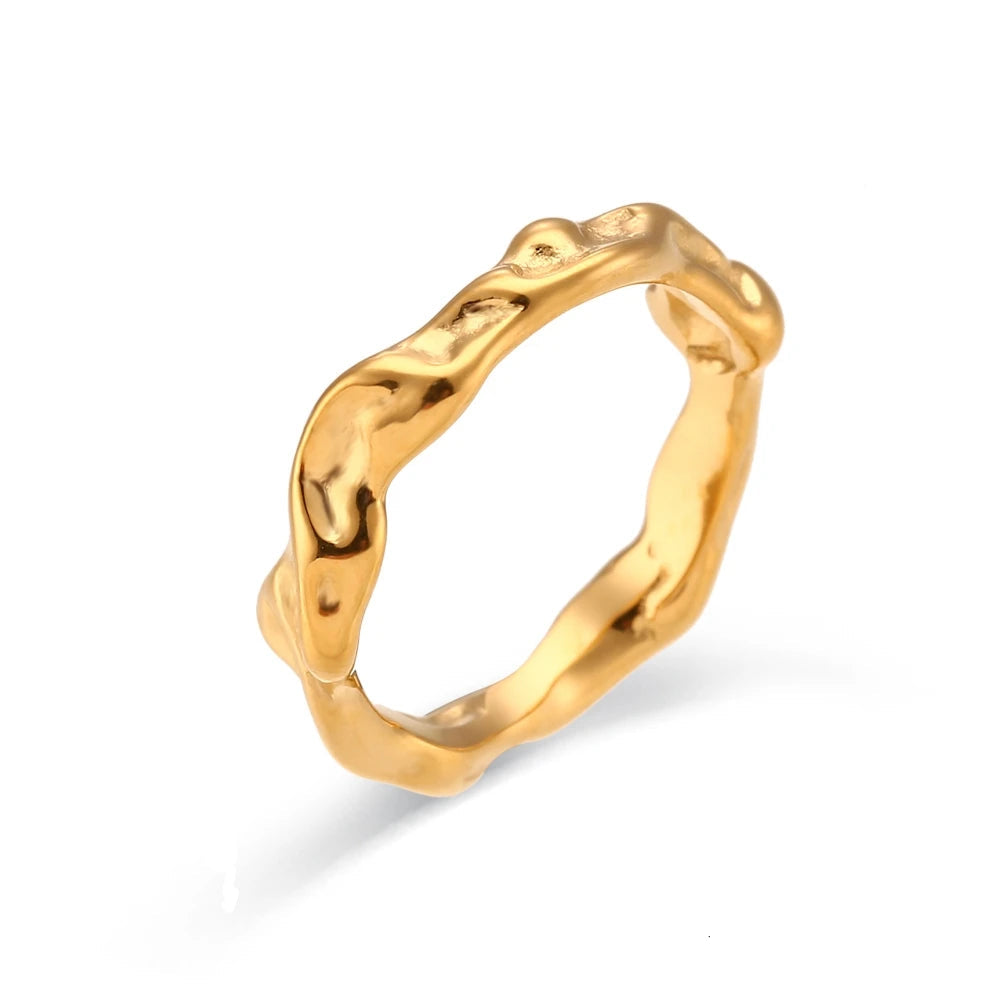 Raw Wave Ring Gold