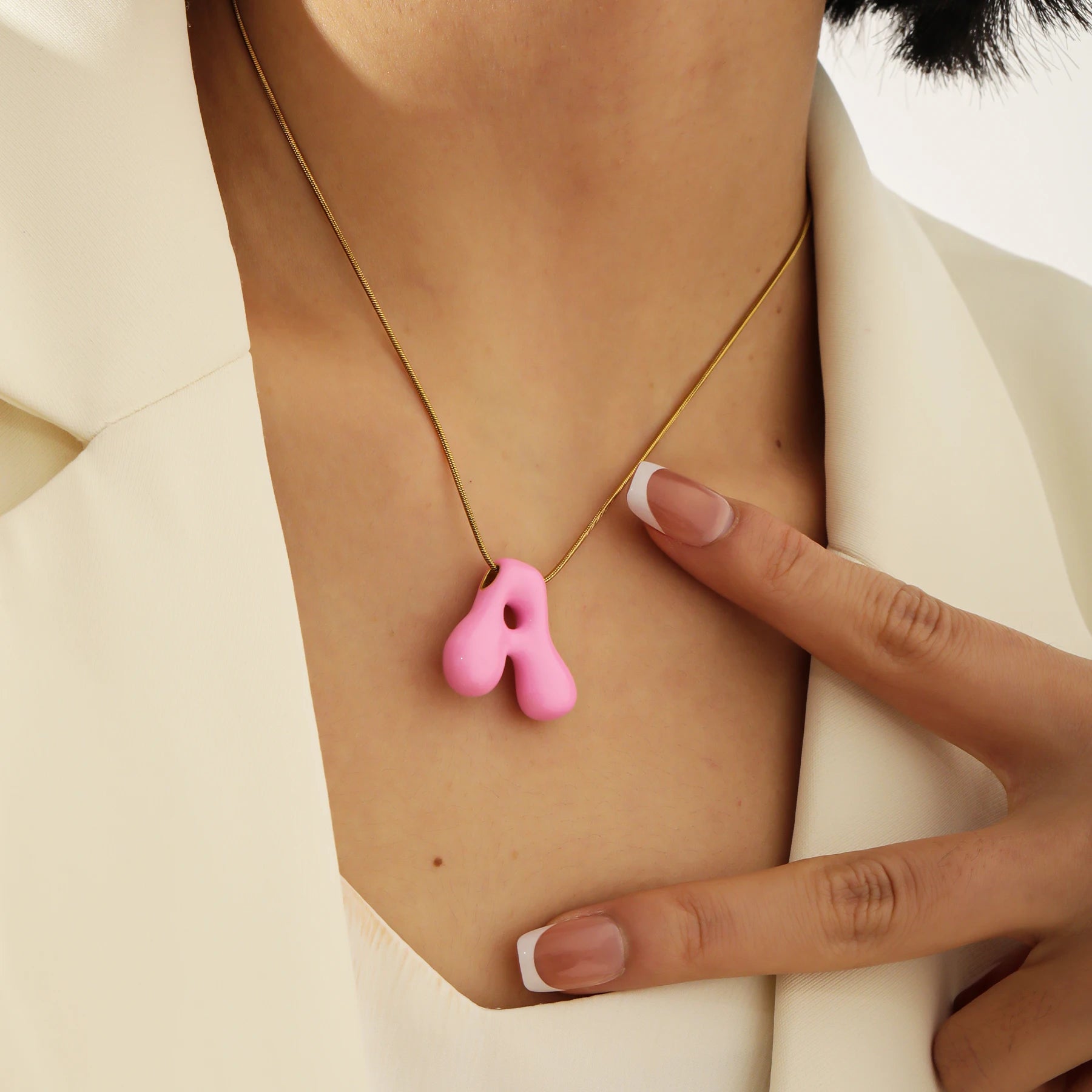 Colourful Bubble Initial Necklace