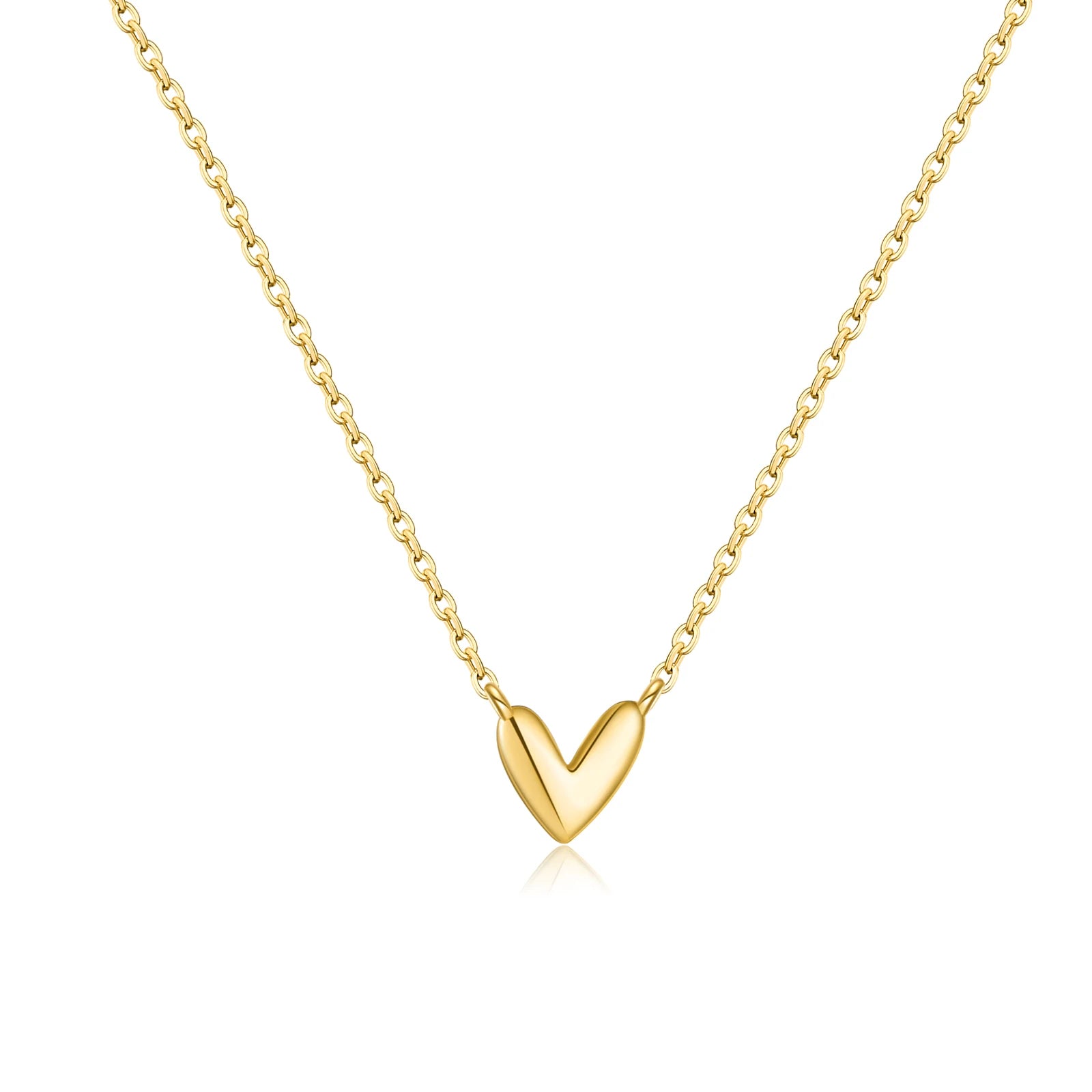 Heart Pendant Necklace Clean Gold