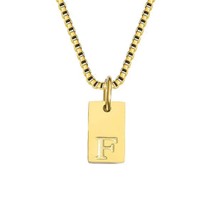 Single Initial Engraved Charm Necklace