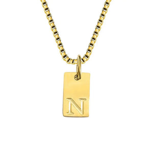 Single Initial Engraved Charm Necklace