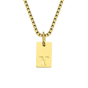 Single Initial Engraved Charm Necklace