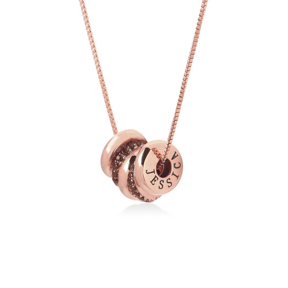 Family Necklace with Engraved Names Rose Gold