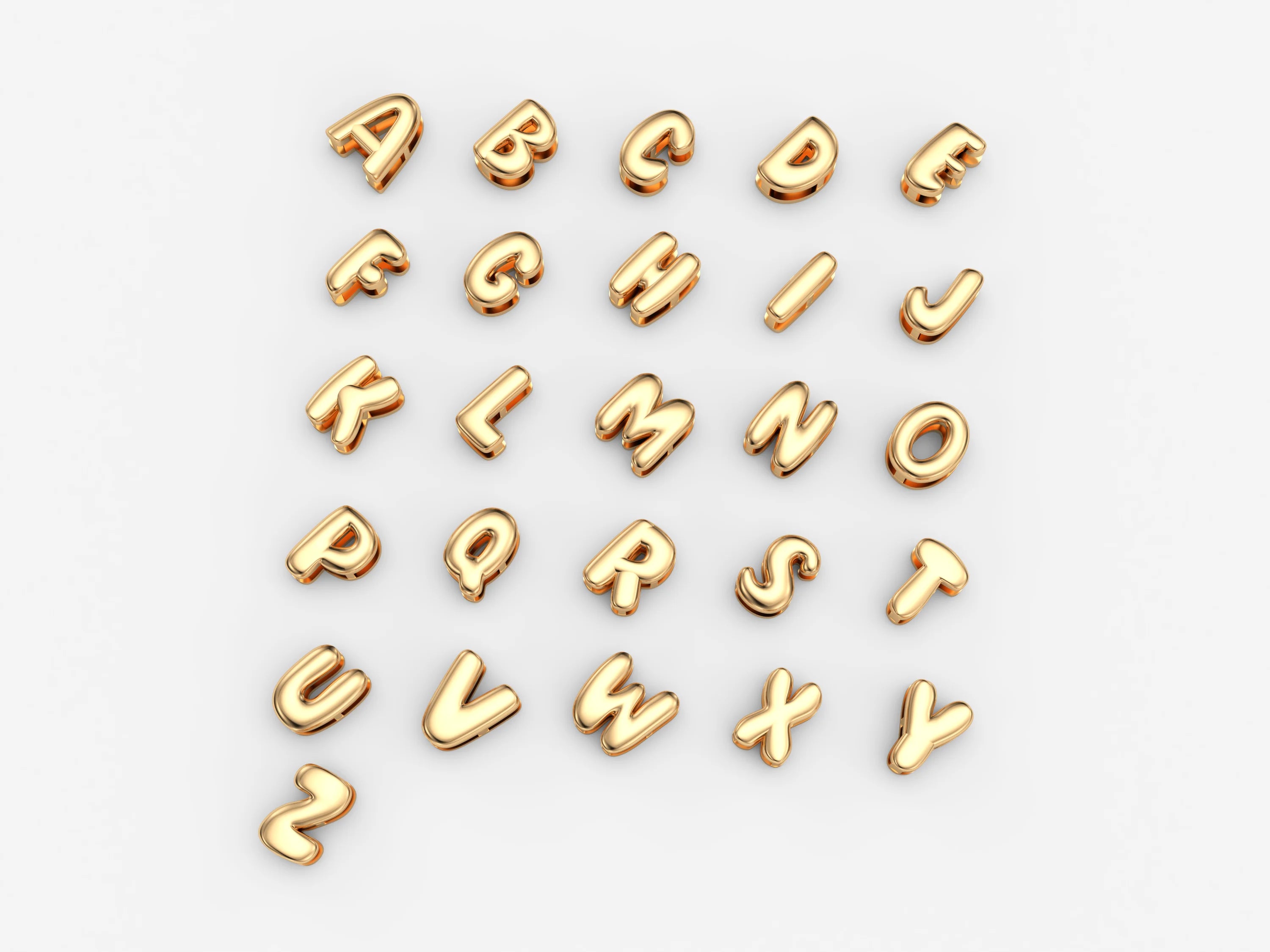 3D Bubble Name Chain Necklace Rose Gold