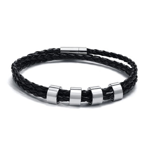 Engraved Custom Leather Braided Bracelet