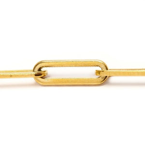 Paperclip Link Chain Necklace Gold