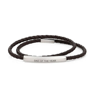 Personalized Double-Layer Leather Bracelet Black
