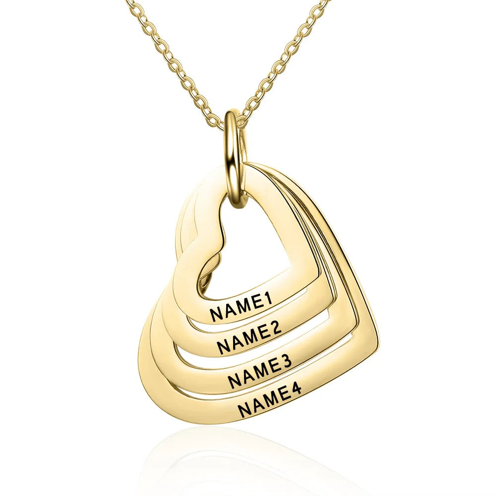 Personalized Heart Pendant Name Necklace Gold