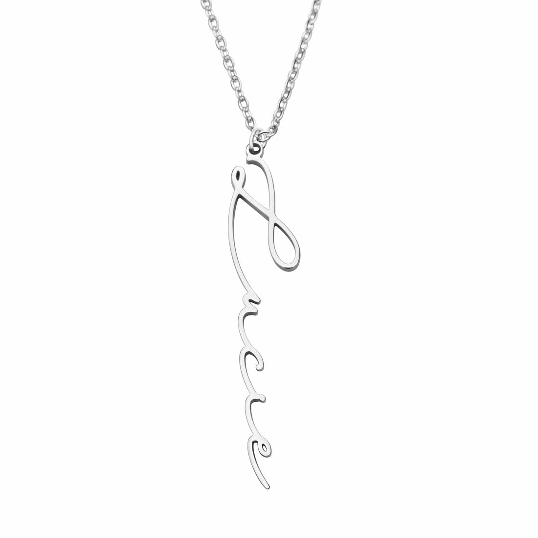 Vertical Name Necklace Paris Silver